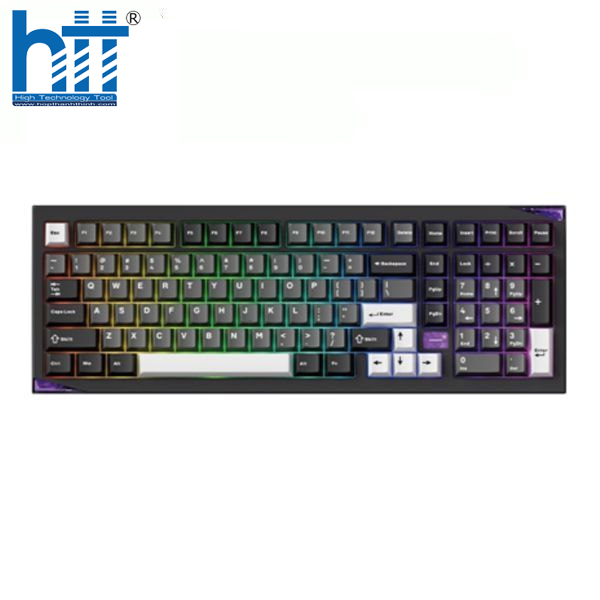 Bàn phím AKKO Gem 02 VIA Black on Silver – CNC Aluminum, switch êm ái, LED RGB dịu