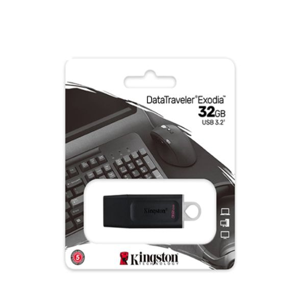 USB Kingston DataTraveler Exodia DTX 32GB với chuẩn USB 3.2 Gen 1 tương thích Windows, macOS và Linux.