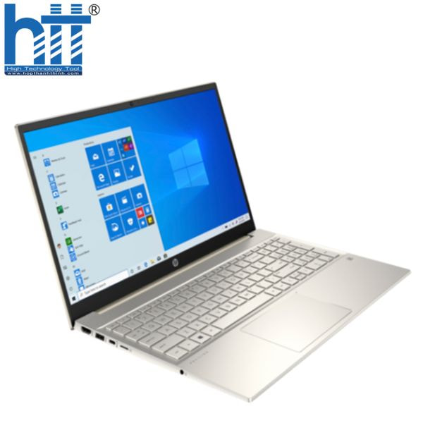 Thiết kế kim loại sang trọng của HP Pavilion 15 eg0504TU với màu vàng đồng nổi bật.