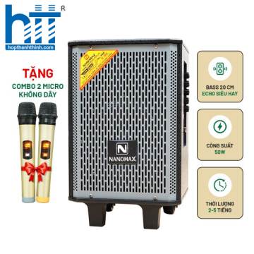 Loa Kéo Mini Nanomax S-8C Lưới Xám Bass 20cm